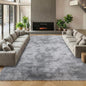 Area Rugs 9x12 Living Room, Tie-Dyed Light Grey Large Fluffy Bedroom Rug by ONASAR