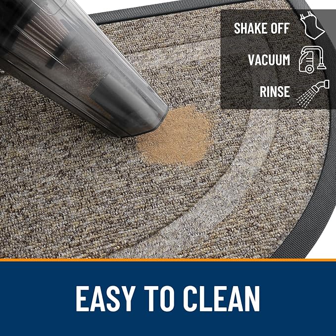 OLANLY Half Circle Front Door Mat Outside 35x23 All-Season Rubber Doormat | - Image 5