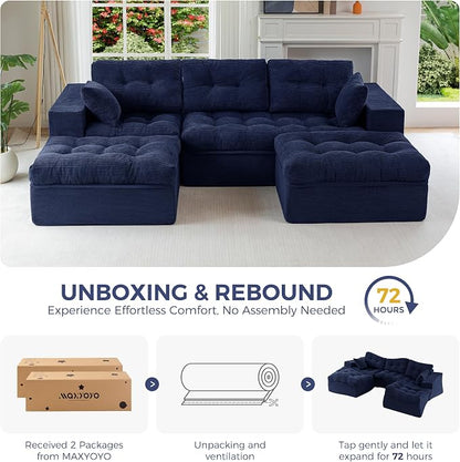 MAXYOYO 104" U Shaped Modular Sectional Sofa - Image 9