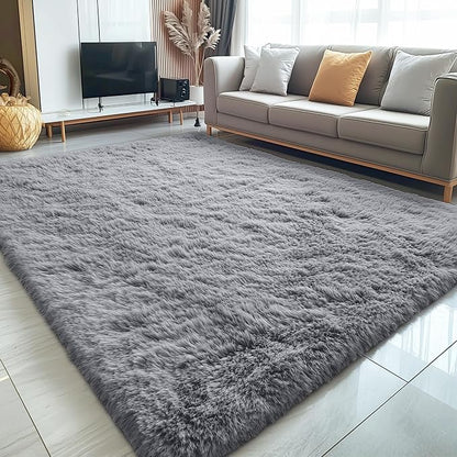 OLANLY 5x5 Area Rugs for Living Room Bedroom, Machine Washable Soft Fluffy - Image 3