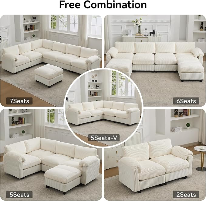 61'' Modular Loveseat Sofa, Extra Deep Seat Cloud Couch - Image 6