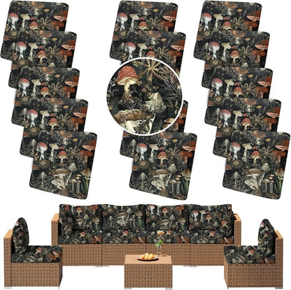 Outdoor Cushion Covers Set, Replacement by SUKAIKEQA