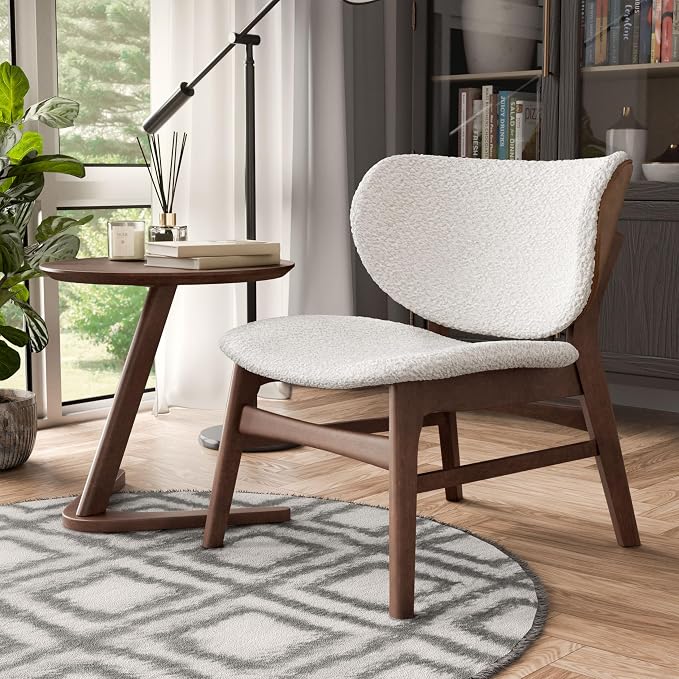Furniture of America Lucian Mid-Century Modern Solid Wood 2 Piece Brown Round - Image 2