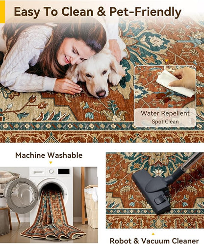 RELEANY Washable Area Rug, Small 2'6"x4', Water Repellent, Pet Friendly - Image 5