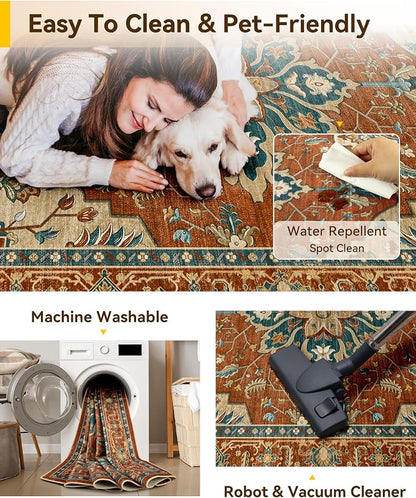 RELEANY Washable Area Rug, Runner 2'6"x5', Water Repellent, Pet Friendly - Image 5