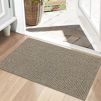 BEQHAUSE Dirt Trapper Door Mat 20" x 32", Non-Slip Washable, Light Beige | by BEQHAUSE