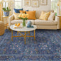 Vintage Dark Blue Living Room Rug 5x8 Area Rug by HazoHaus