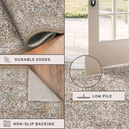 Moss Green 2x5 Bathroom Rug Runners Non Slip Washable - Image 4