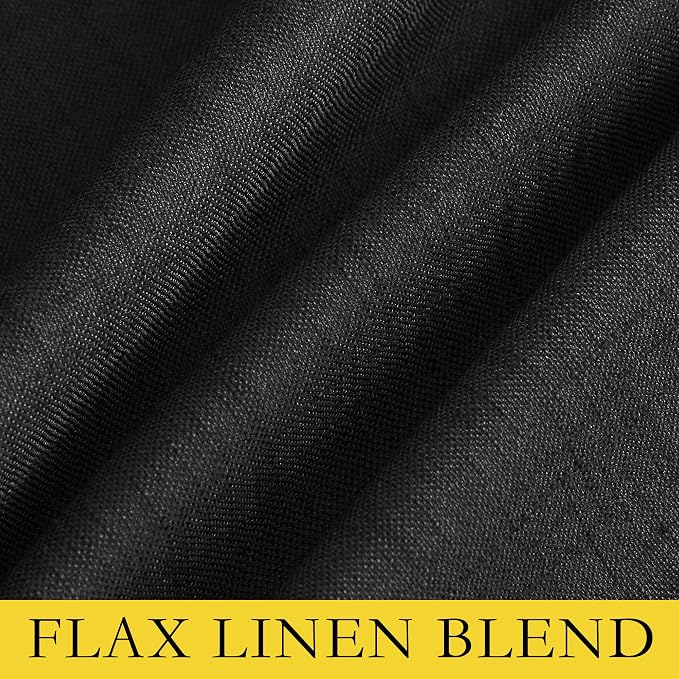 NICETOWN Vintage Open Linen Weave Flax Thermal Black Curtains - Image 8