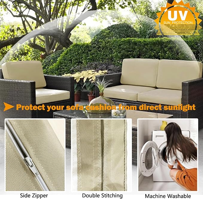 Sqodok Patio Furniture Cushion Covers Outdoor Cushion Covers Set of 2 - Image 5