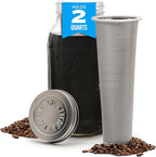 County Line Kitchen Glass Cold Brew Coffee Maker with Lid - Wide Mouth, 2 Quart (64 oz) - Heavy Duty, Leak Proof - Sun & Iced Tea Pitcher, Cold Brew Coffee, Breast Milk Storage, Water - Silver