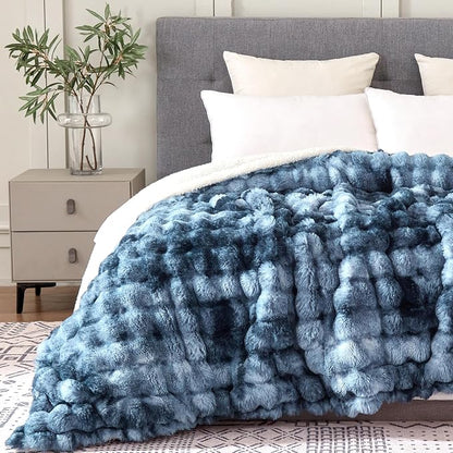 50x60 Inches Ultra-Soft Fuzzy Faux Fur Plush Throw Blanket - Image 2