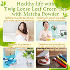 chaganju Organic Green Tea, Kukicha Twig tea with Matcha Green Tea Powder, Japanese Tea -KARIGANE- 100g Bag【YAMASAN】