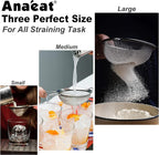 Anaeat Fine Mesh Strainers - Premium Stainless Steel Colander Sieve Sifters, with Durable Mesh and Sturdy Handle, Excellent for Sifting Dry ingredients, Flour, Pastas, Rice, Tea (3.94"）