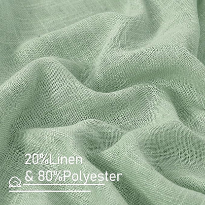 Fresh Green Linen Curtains 72 Inch Length - Image 3
