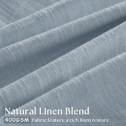 Light Blue Linen Curtains 102 Inches Long - Image 3