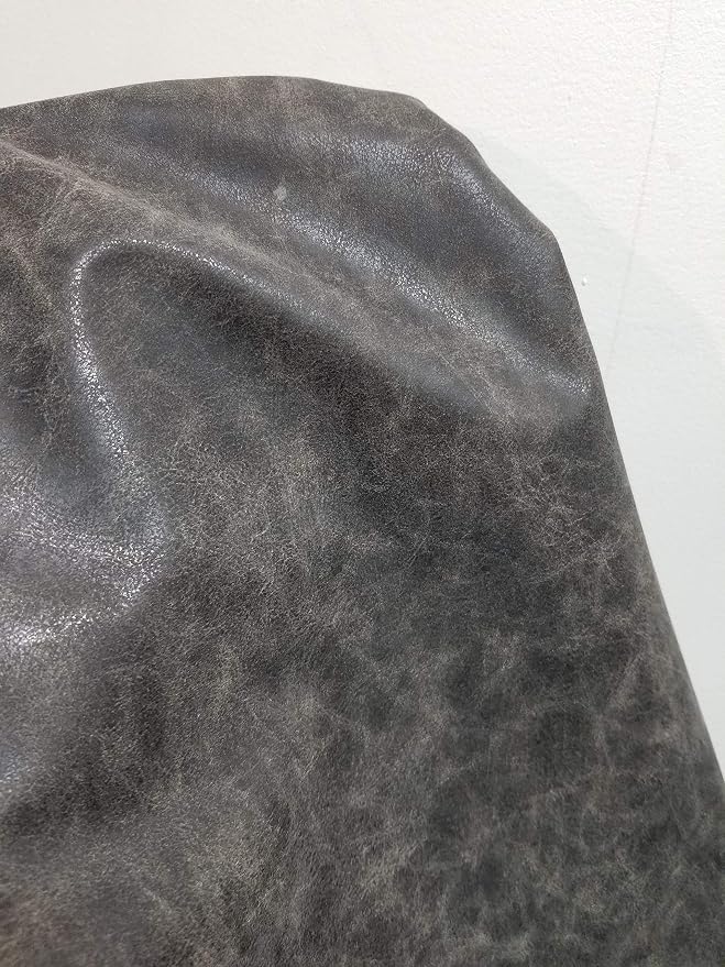 NAT Leathers | Gray Crazy Horse Leather Upholstery Fabric Sold by The Yard Soft - Image 3