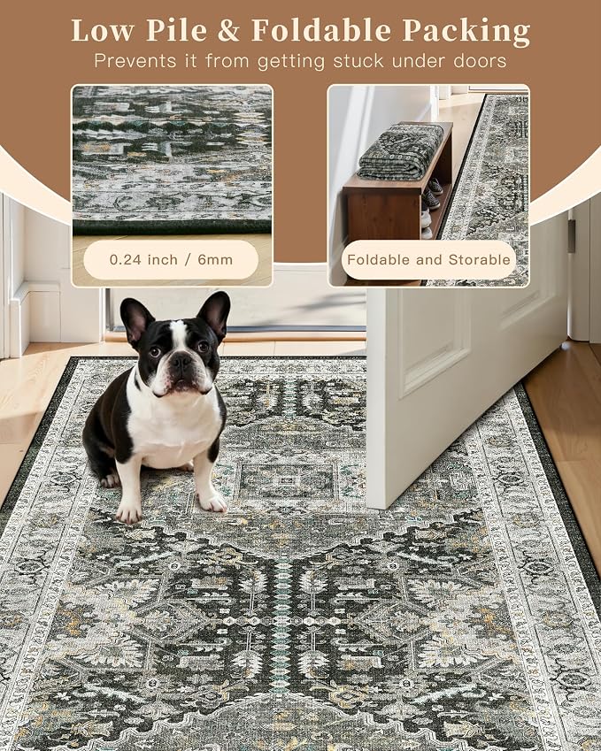 Madane Hallway Runner Rug 2x8 Washable Kitchen Rugs, Soft Non Slip Throw Entry - Image 7