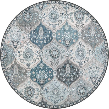 Lahome Moroccan Washable Round Rug, Soft Vintage Small Round Rug 3ft | Non-Slip - Image 3