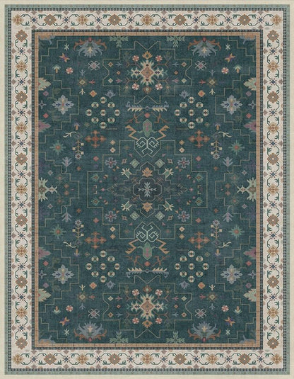 Vintage Dark Green 7x9 Dining Room Rugs - Image 3