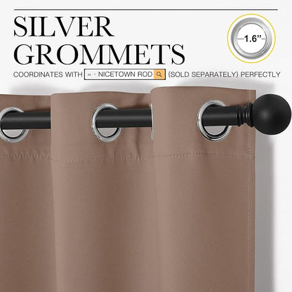 NICETOWN Short Window Treatment Thermal Insulated Solid Grommet Blackout - Image 3