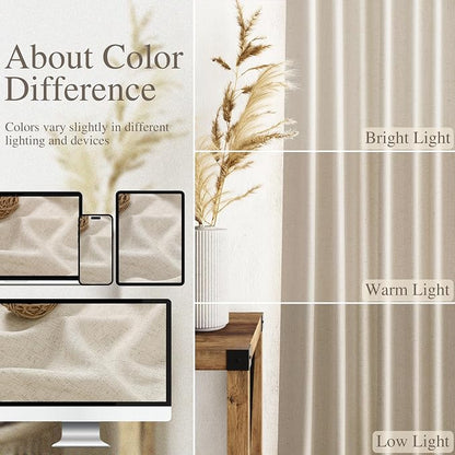 Boho Linen Curtains 132 Inch Length - Image 3