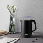 Dezin Electric Kettle, 0.8L Portable Travel Kettle with Double Wall Construction, 304 Stainless Steel Electric Tea Kettle for Business Trip, Small Electric Kettle with Auto Shut-Off (Without Cup)