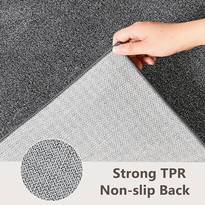 2x8 Black/White Runner Rug Washable Non-Slip - Image 5