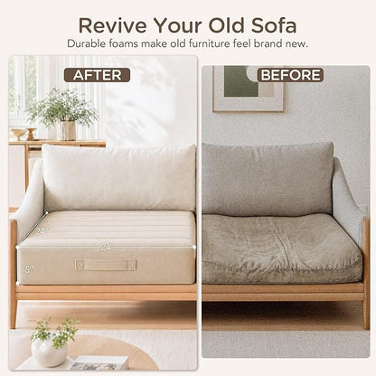 Codi Thick Replacement Couch Cushions 2 Sets, Upholstery Foam - Image 3