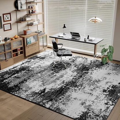 Black Washable Rug 5x7 Area Rugs - Image 4