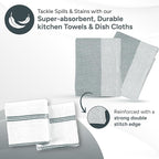Casa Platino 8-Piece Mini Oven Mitt & Pot Holder Set – 500°F Heat Resistant with Silicone Grip, Includes 2 Kitchen Towels & 2 Dish Cloths for Drying – Non-Slip, Durable, Machine Washable – Grey