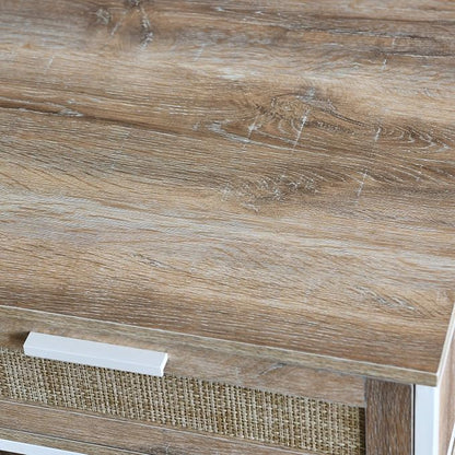Household Essentials Coastal Oak Woven Front Coffee Table - Image 11