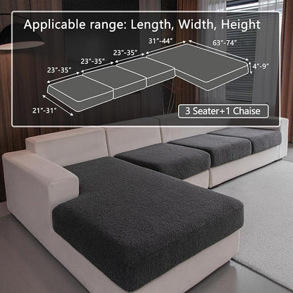 OHSIO Couch Cushion Covers for Sectional Sofa, Stretch Soft Sofa Slipcovers - Image 2