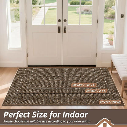 BEQHAUSE Dirt Trapper Door Mat 20" x 48", Non-Slip Washable Doormats, Low - Image 2