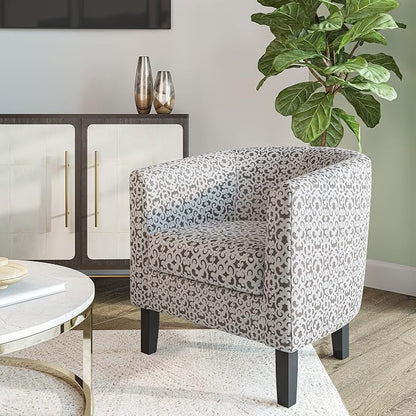 BELLEZE Accent Barrel Chair, Linen Round Chair Club Tub Sofa Corner Chair - Image 2