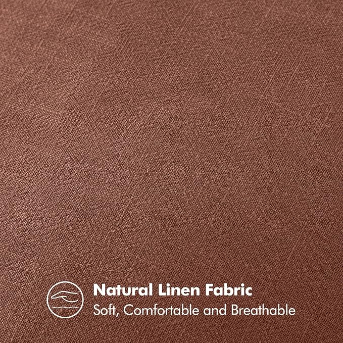 MIULEE Decorative Linen Pillow Covers 18x18 Inch Autumn Glaze | Boho Farmhouse​ - Image 3