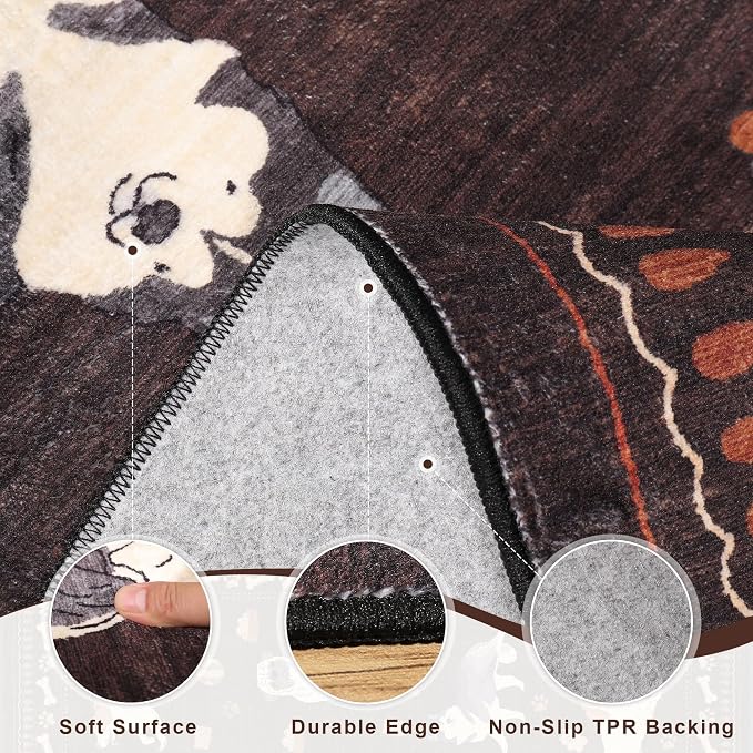 DUKINO 2.6x8 Kitchen Runner Rug, Washable Non Slip Dog Rug, Stain Resistant - Image 6