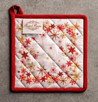 Maison d' Hermine Pot Holders Set 100% Cotton Heat Resistant Potholders 8" x 8" Hot Pads with Loop BBQ, Cooking, Baking, Grilling, Kitchen, Handling Hot Pans (Pack of 2, Crystal Star)