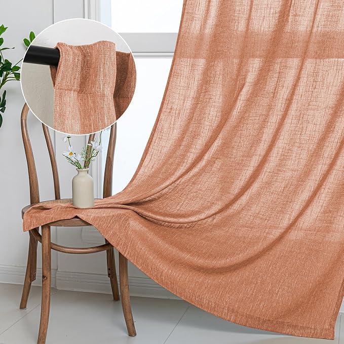 MYSKY HOME 90 Inch Burnt Orange Curtains - Image 9