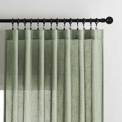 Joydeco Linen Curtains 96 Inch Length 2 Panel Sets, Light Filtering Curtains - Image 2