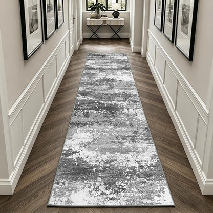 2x10 Hallway Runner Rug for Kitchen Entryway Non Slip Washable Grey | Rug Runner by Acapet