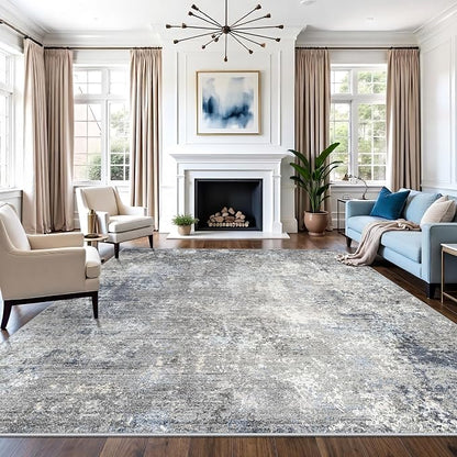 12x12 Square Area Rug for Living Room, Washable Modern Rug, square rooms by BYYVOORugsforYourHome