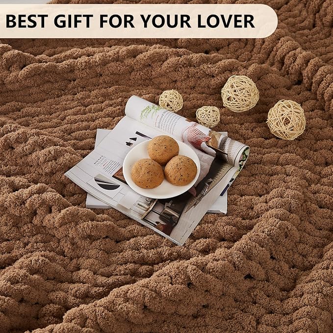 L'AGRATY Chunky Knit Throw Blanket - Image 6