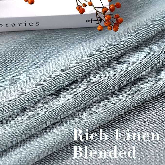 H.VERSAILTEX Linen Curtains Nickel Grommet Natural Linen Semi-Sheer Curtains 2 - Image 4