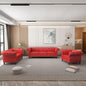 ORRD 3 Pieces Living Room Set, Chesterfield Sofa Faux Leather Loveseat Couch by ORRD