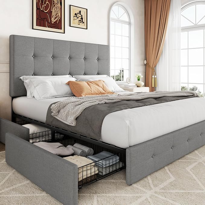 Allewie Upholstered Full Size Platform Bed Frame by Allewie