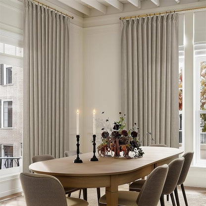 Burlywood Birch Pinch Pleat Linen Curtains 108 Inches Long 70 Inch Wide | Light - Image 7