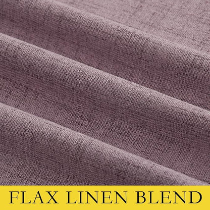 NICETOWN Chaise Mauve Vintage Linen 100% Blackout Curtains - Image 8