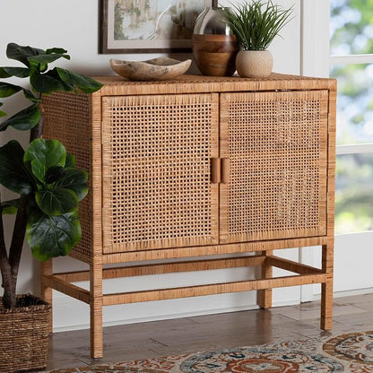 Bali & pari Vivan Natural Rattan Storage Cabinet - Image 2