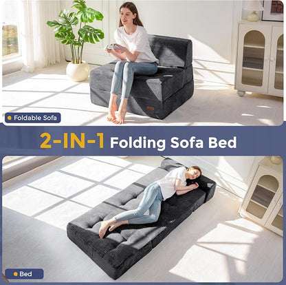 MAXYOYO 8" Folding Sofa Bed, Fold Out Chair Bed Sleeper Chair, Convertible - Image 3